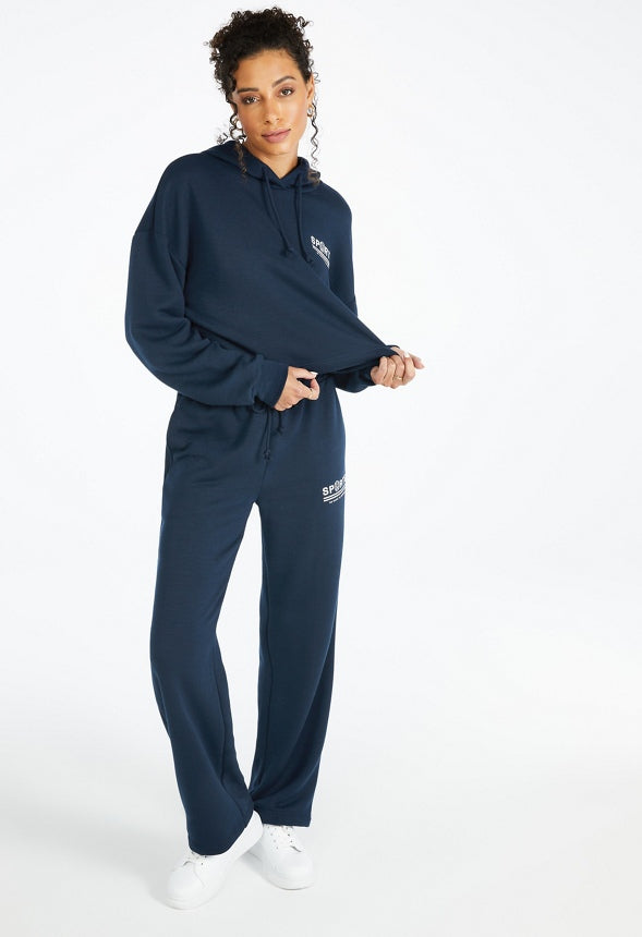 Boxy Fleece Sweatshirt Dark Sapphire