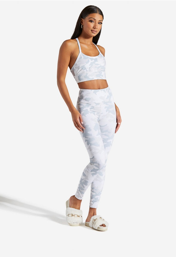 MESH BACK SPORTS BRA Light Grey Camo