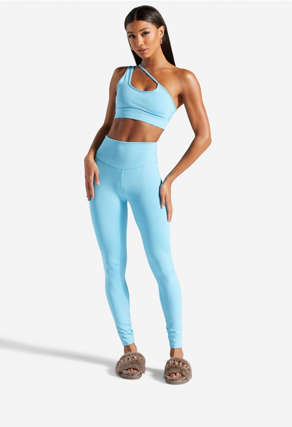 ASYMMETRICAL SPORTS BRA Blue Grotto
