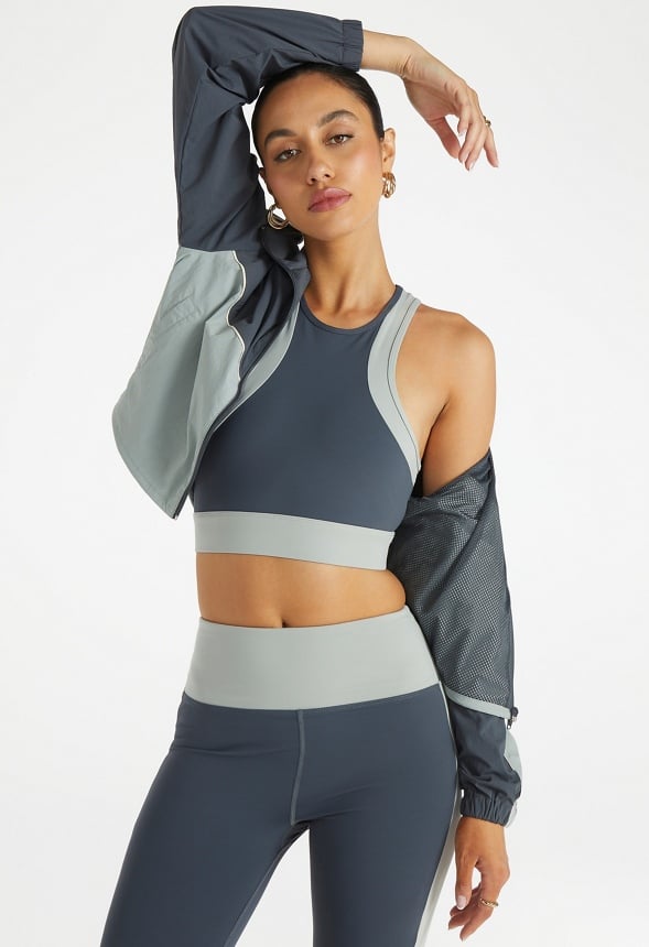 Halter Active Sports Bra Ombre Blue Multi