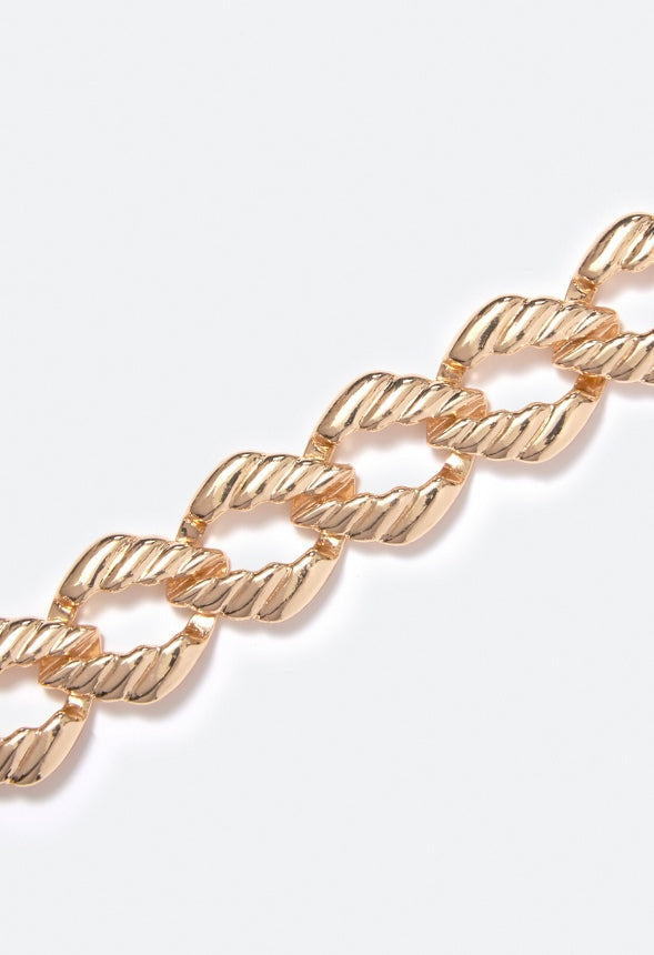 Alani Hetched Chain Bracelet Gold
