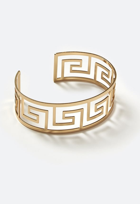 Jay Cut Out Geometric Design Metal Adjustable Cuff Gold