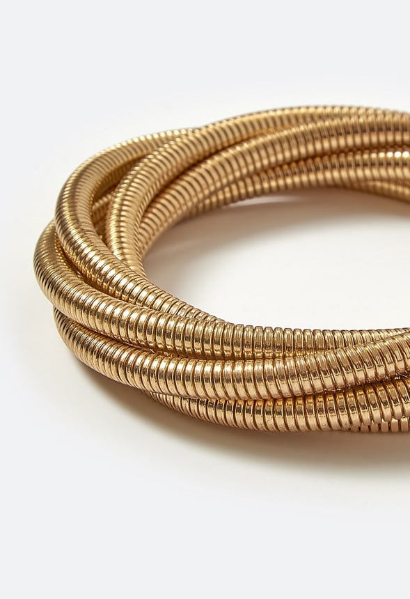 Lillie Coil Wire Adjustable Bracelet Gold