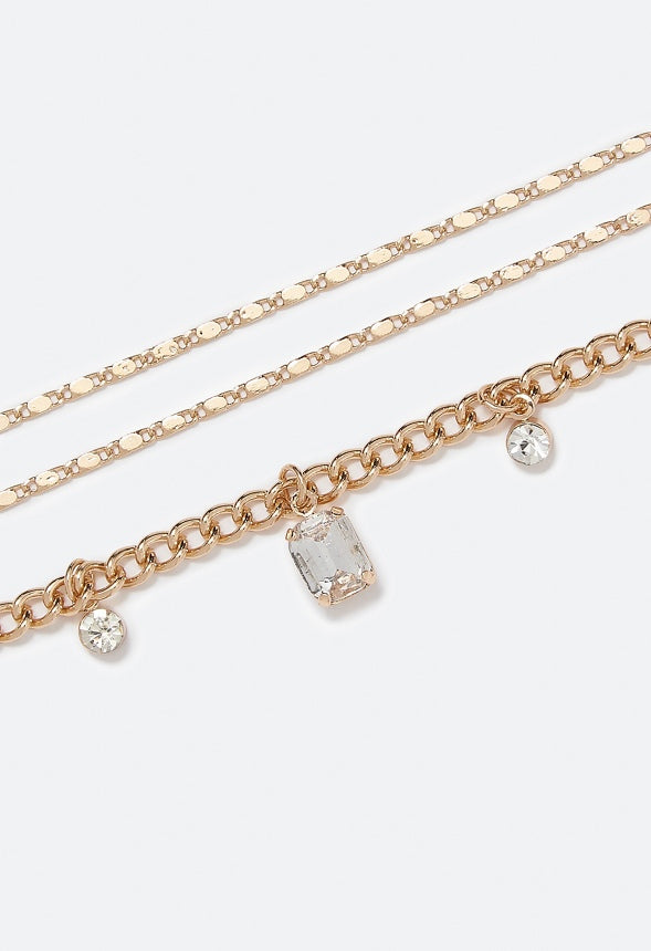 Sarai Fine Anklet Clear/Gold