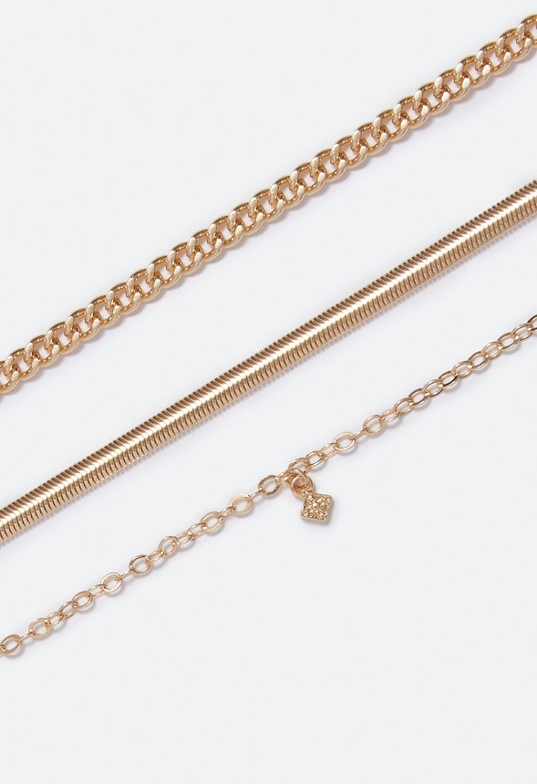 Chloe Multi Row Belly Chain Clear/Gold