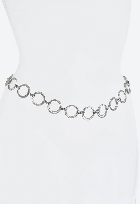 Rosa Double Linked Rings Chain Belt Silver