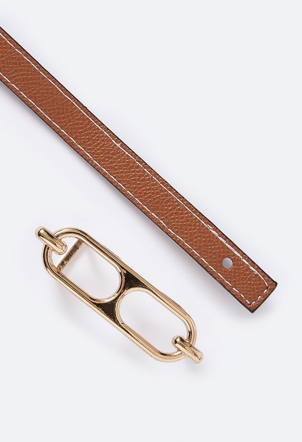 Iara Reversible Double Buckle Jeans Belt Brown/ Black