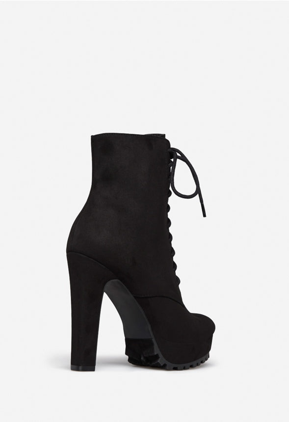 DELIA LACE UP BOOTIE Black