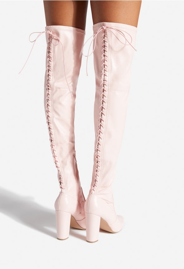 TAYSON TALL POINTED-TOE BOOT Chalk Pink