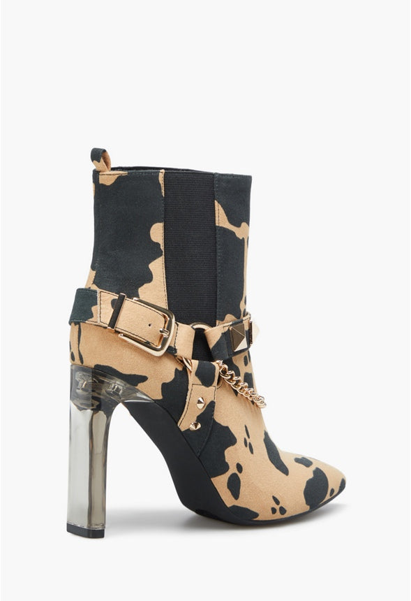 AMYLA STILETTO BOOTIE Black/Tan Cow