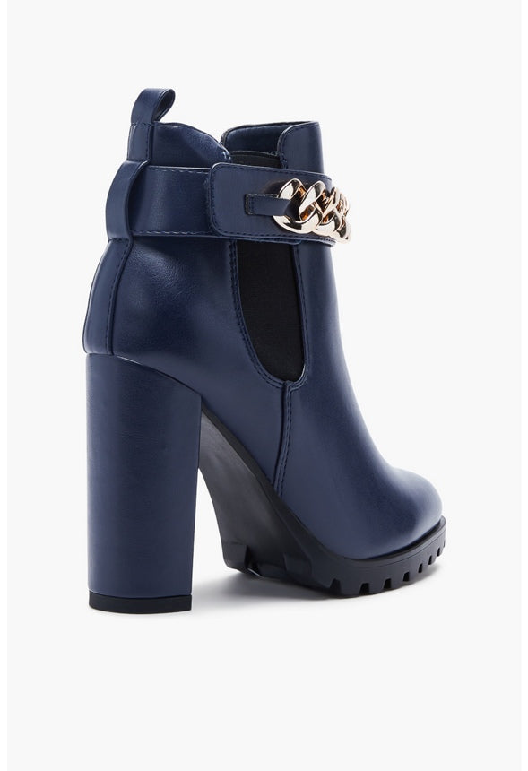 KALETHENE BLOCK HEEL BOOTIE Dark Sapphire