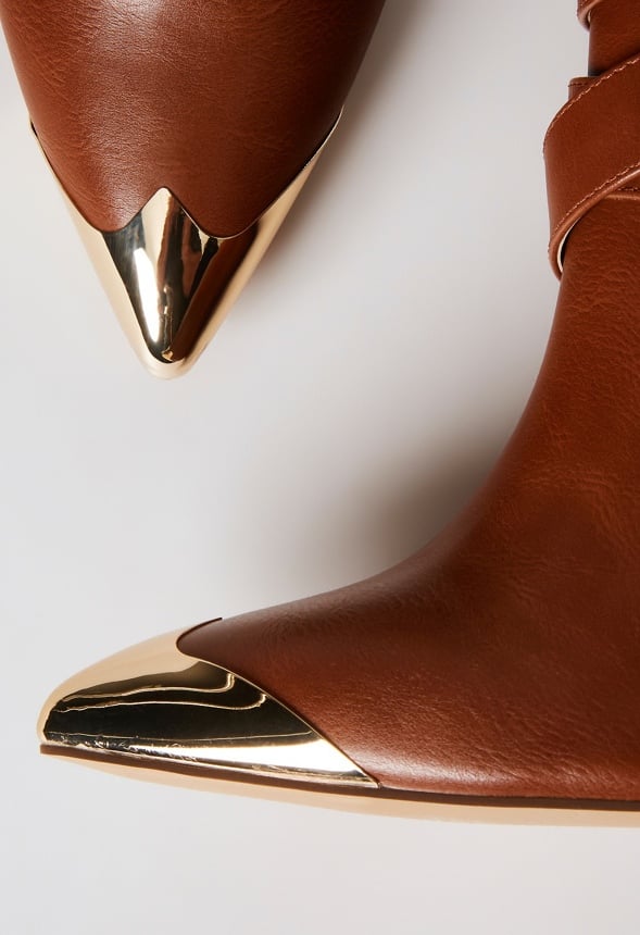Stevie Heeled Ankle Boot Leather Brown