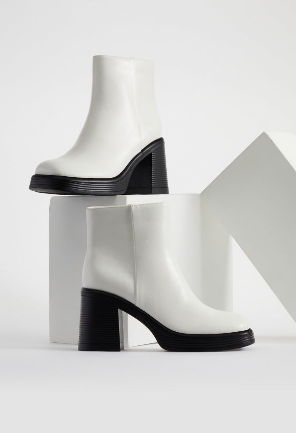 Brienne Platform Bootie Bright White