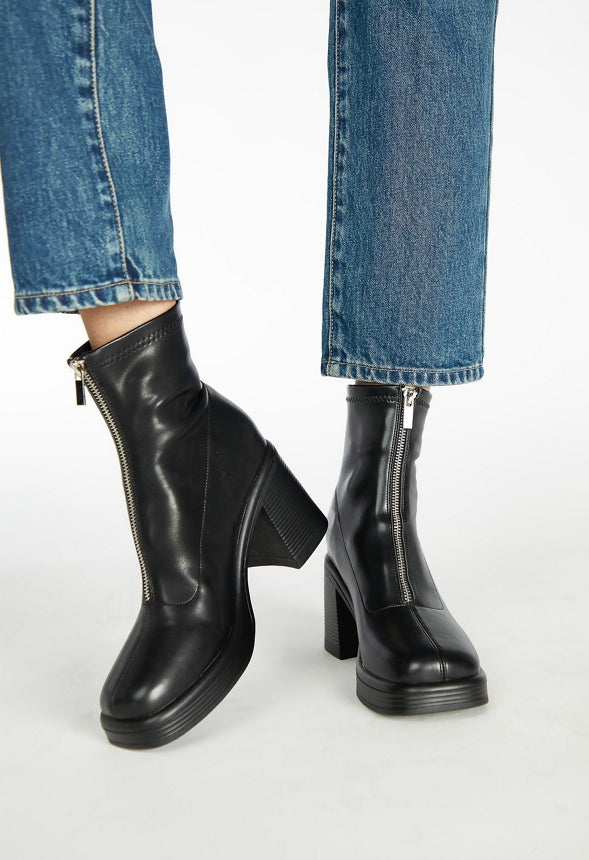 Gracen Heeled Bootie Black Caviar