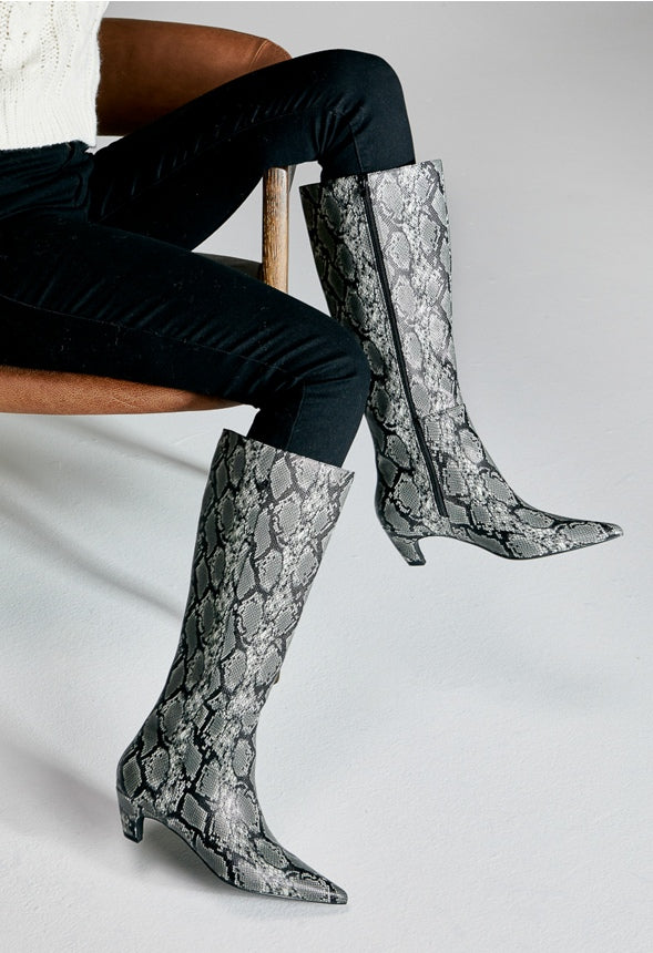 Hattie Heeled Boot Dark Grey