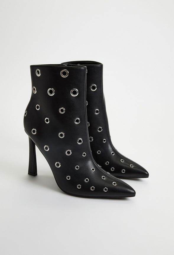 Rayven Stiletto Bootie Black/ Silver