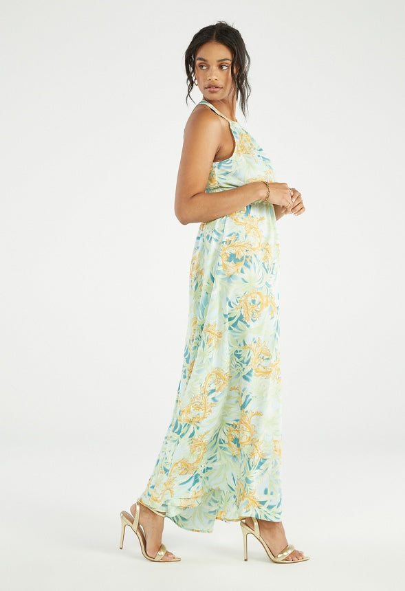 CUTOUT MAXI DRESS Palm Print