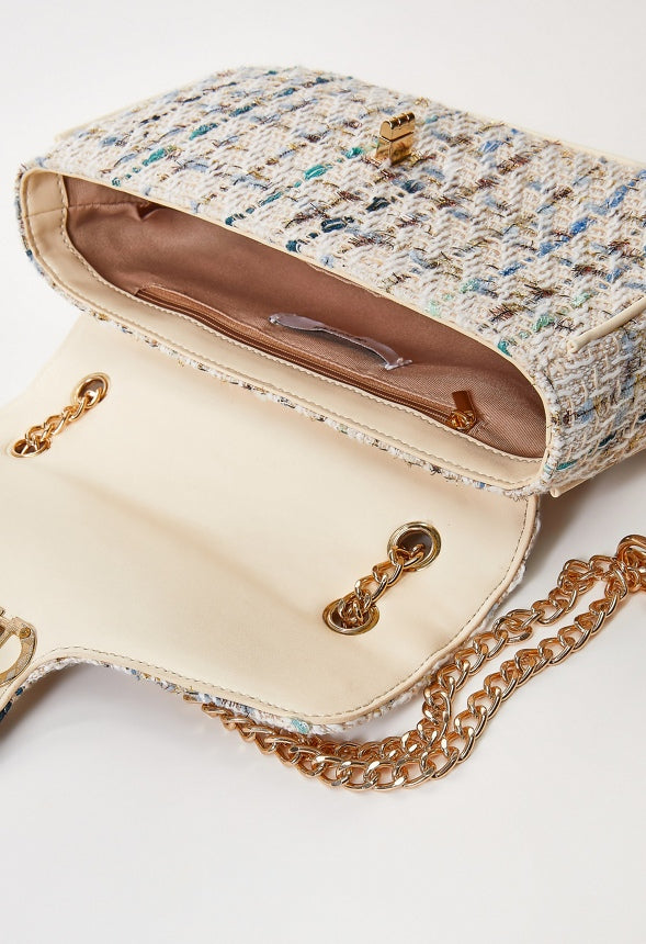 Tweed Turnlock Crossbody Birch Multi Tweed