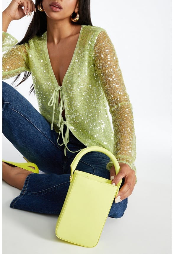Structured Phone Crossbody Sulphur Spring Green