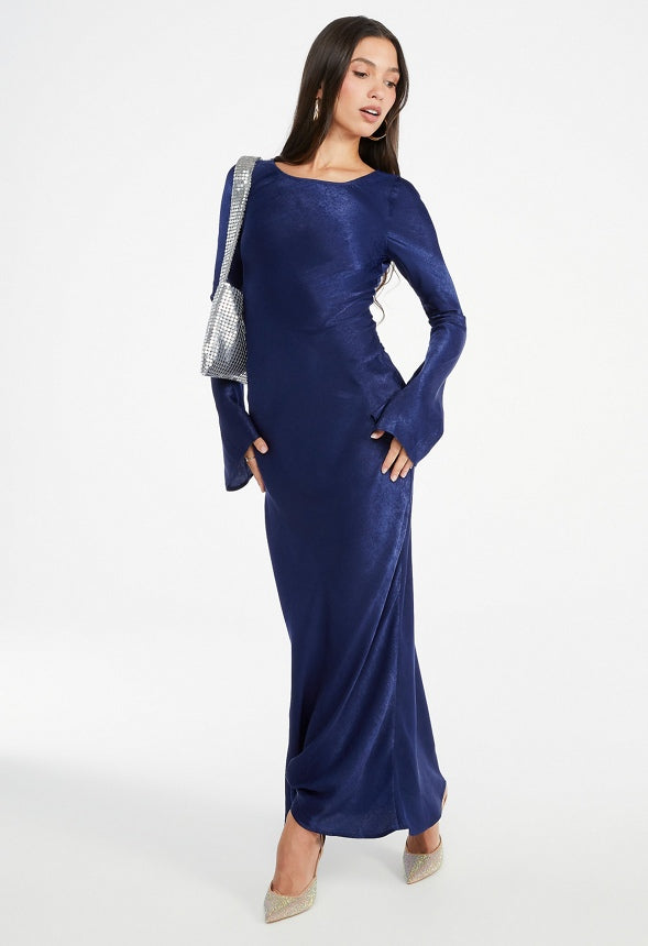 Long Sleeve Slip Dress Medieval Blue