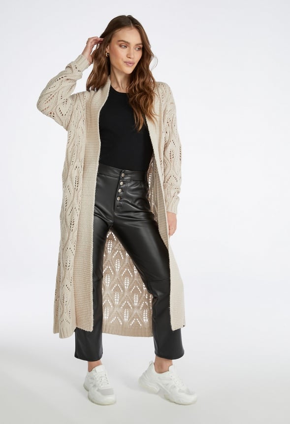 Cozy Crochet Cardigan Beige