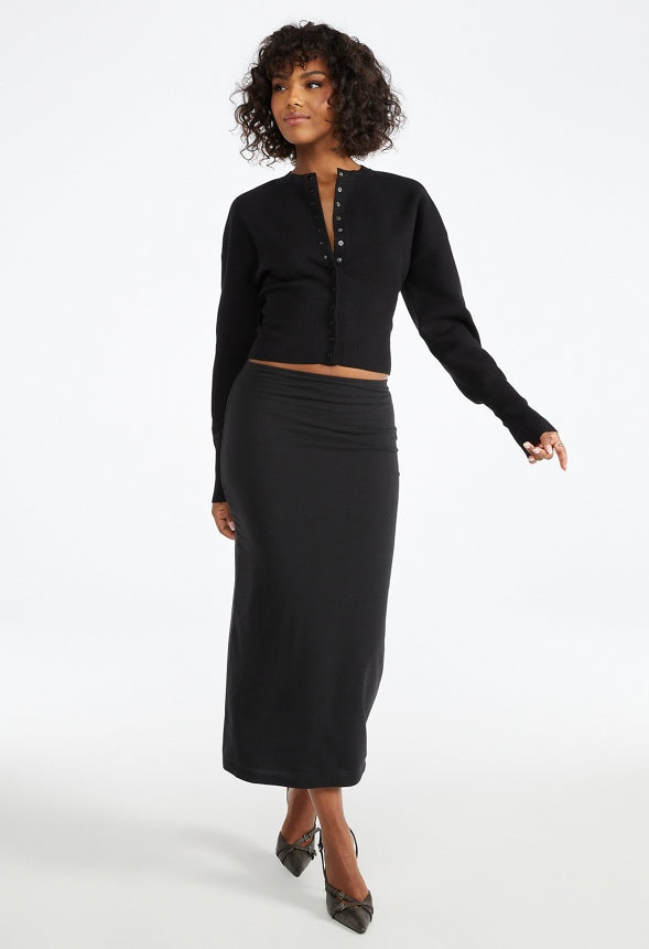 Cinched Waist Cardigan Black Caviar