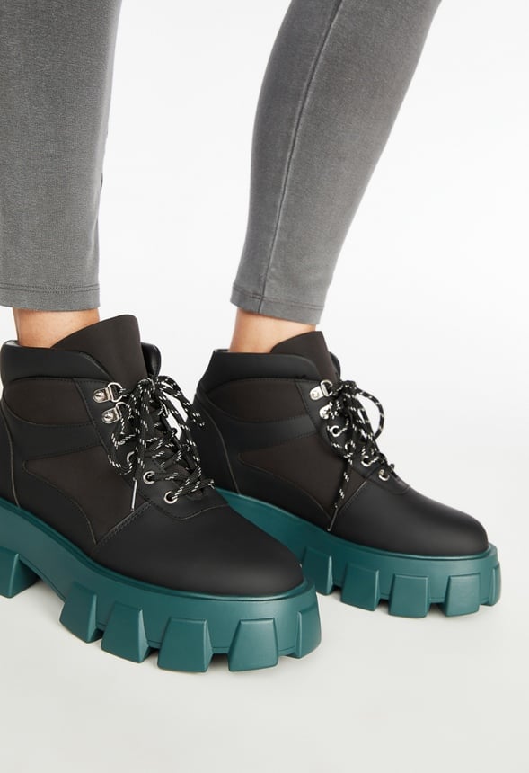Sylvie Lug Sole Bootie Black Caviar