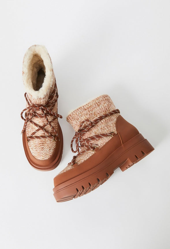 Nina Fuzzie Bootie Heathered Brown