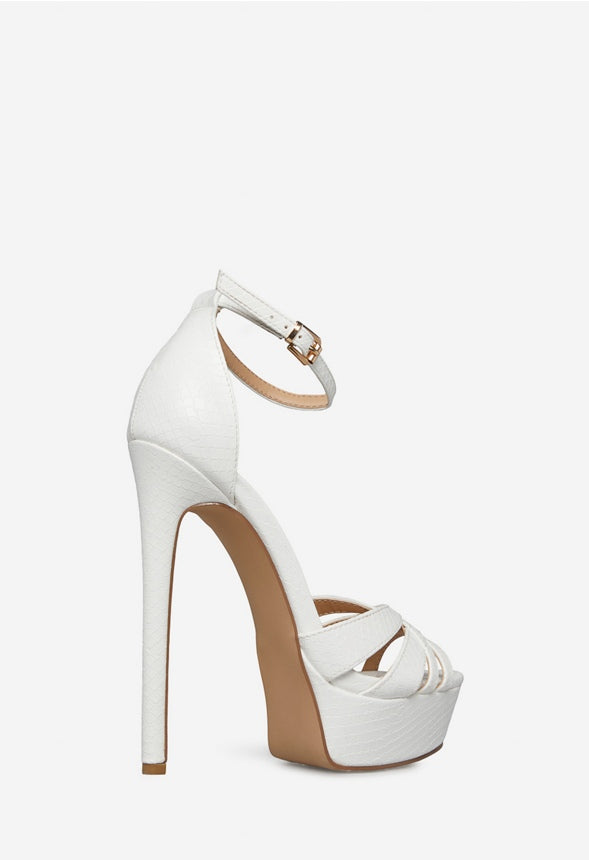 TYRONICA HEELED SANDAL Bright White Snake