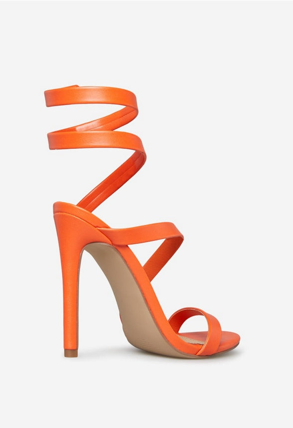 RONJA STRAPPY HEELED SANDAL Vermillion Orange