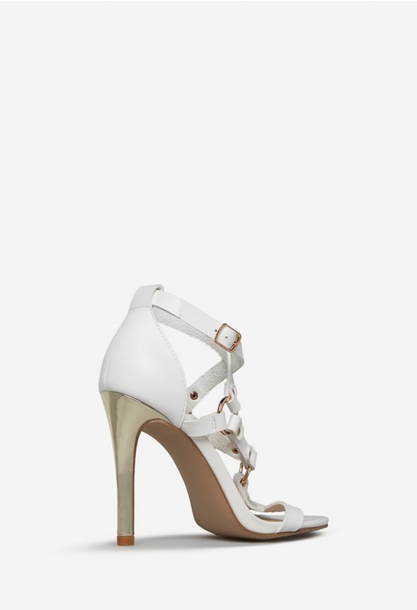 GINNY HEELED SANDAL Bright White