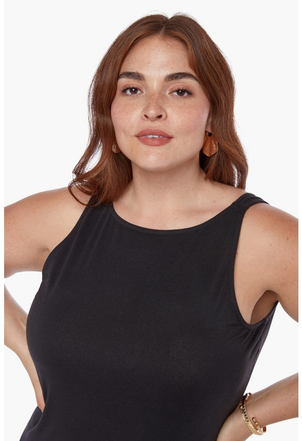 Plus Size Reversible Low Back Tank Maxi Dress Caviar