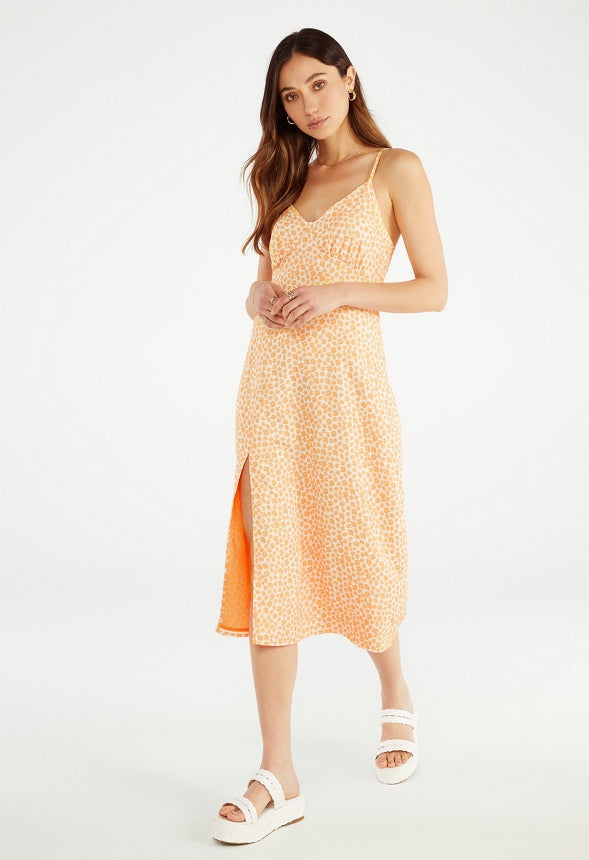 Empire Waist Midi Dress Amber Multi