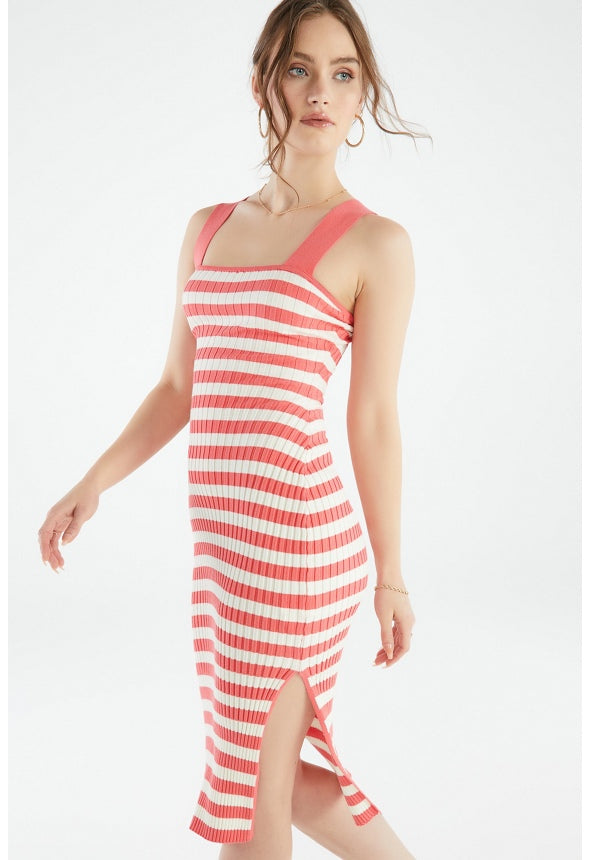 SWEATER MIDI DRESS Calypso Coral/Marshmallow