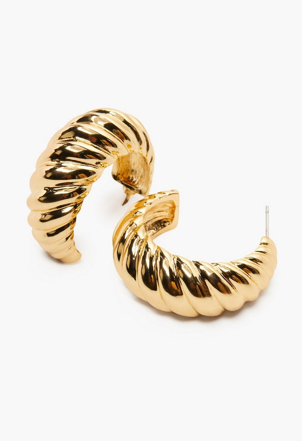 CROISSANT HALF HOOPS Gold
