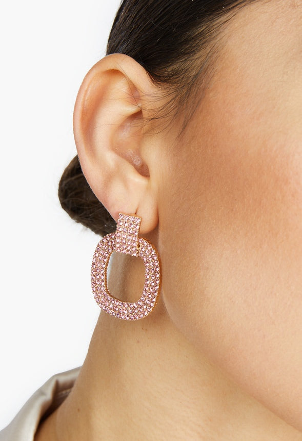 Remi Rhinestone Drop Earrings Gold