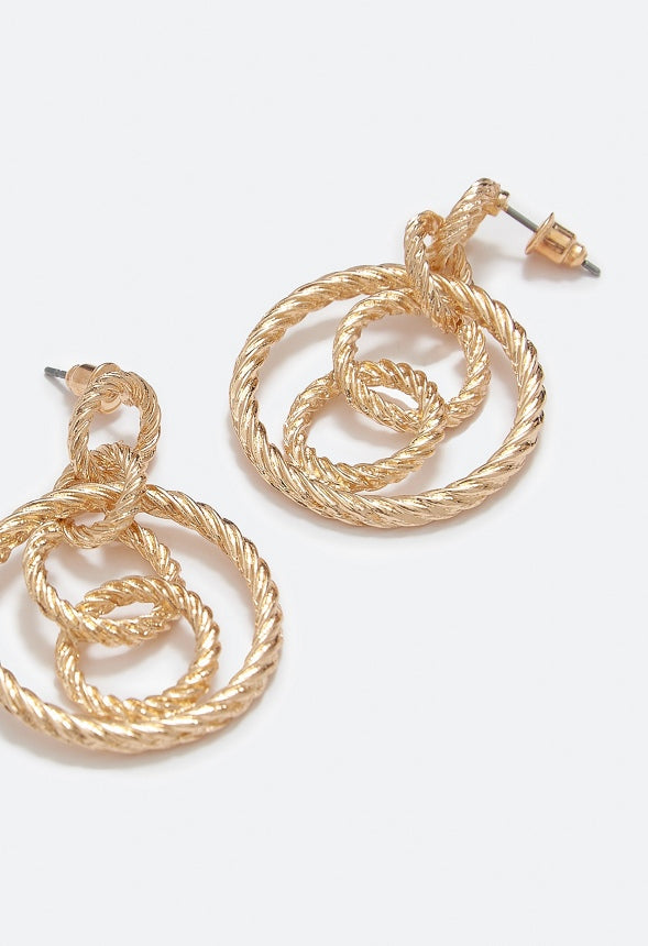 Eden Twisted Rings Drop Earring Gold