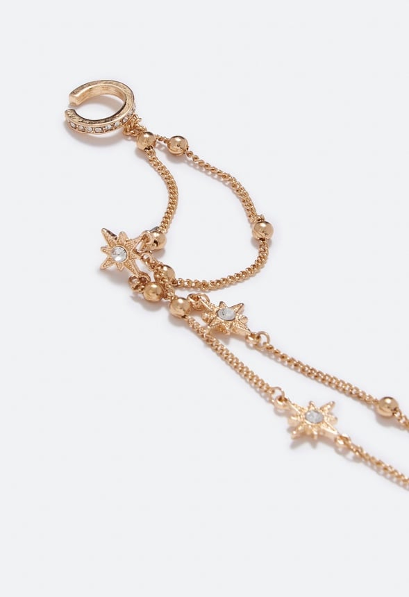 Aarya Stars Ear Party Clear/Gold