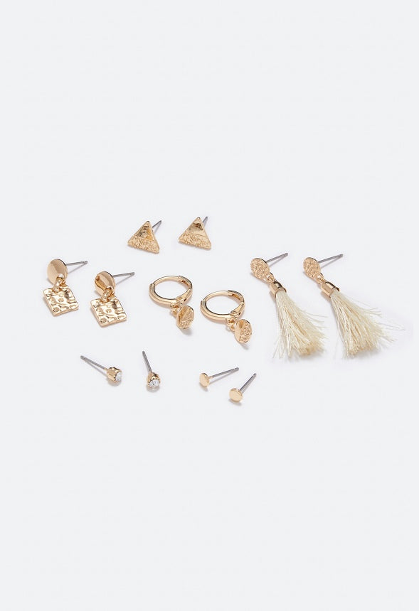 Lana Boho Stud and Hoop Multipack Cream/Gold