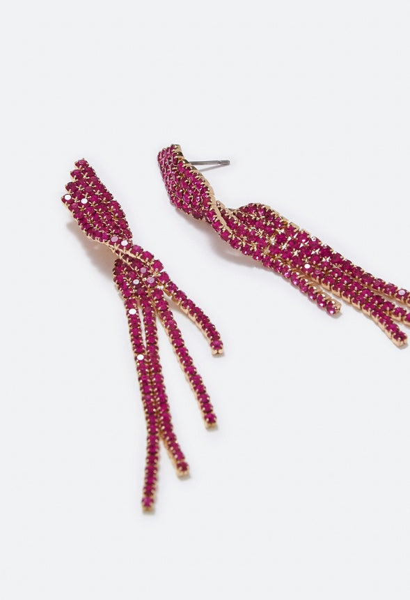 Celeste Asymmetric Strand Earrings Pink/Gold