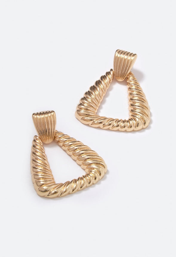 Astrid Textured Door Knocker Earrings Gold