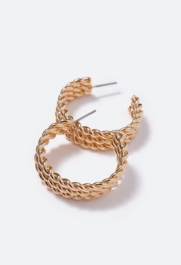 Amari Triple Twist Hoop Earring Gold