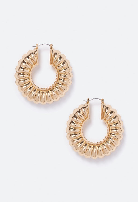 Zara Spiral Twist Hoop Earring Gold
