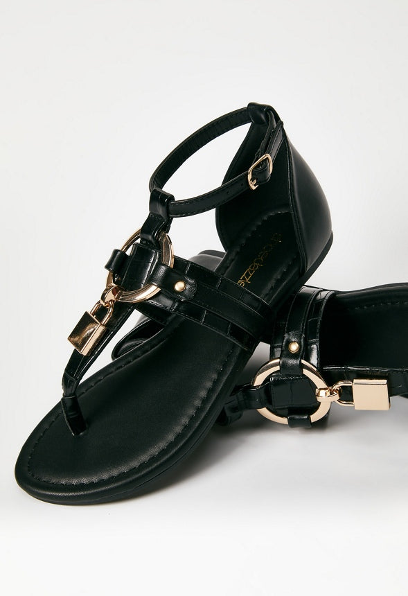 DEVINNE FLAT SANDAL Black Caviar