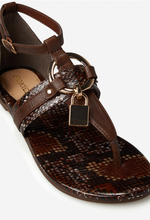DEVINNE FLAT SANDAL Cognac