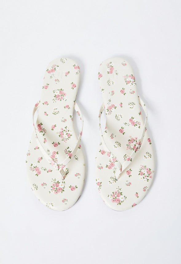 Layla Flat Thong Sandal Birch Floral