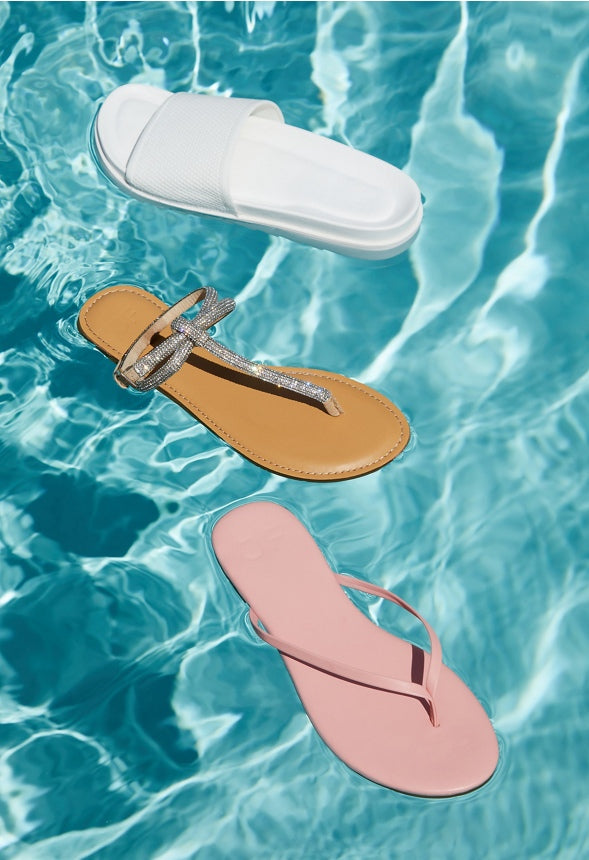 Layla Flat Thong Sandal Peach Bud
