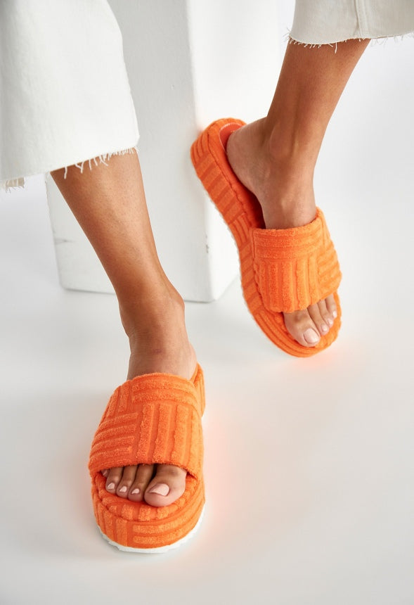 Gina Platform Slide Sandal Mandarin Orange