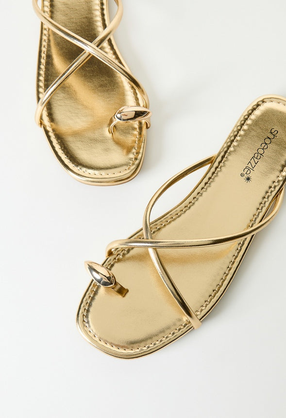 Jorja Flat Thong Sandal Gold
