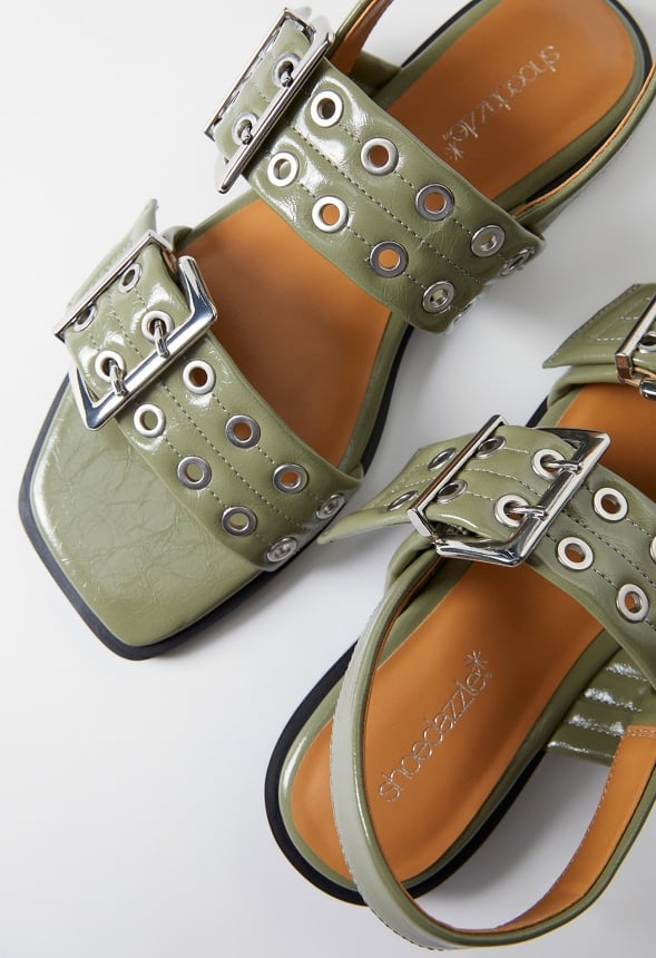 Kiki Flat Sandal Deep Lichen Green